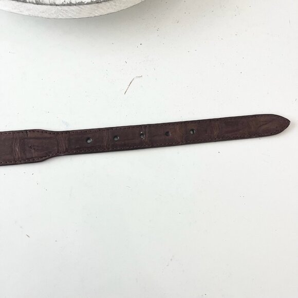 NEW Rod Patrick Boots Mens Western Belt 1.25" Taper Size 38 Brown Caiman Leather - Picture 6 of 12